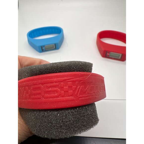 Lot of 3 Disney Subway Cars Silicone Digital Sport Watch Bracelet Blue & Red - Picture 3 of 5